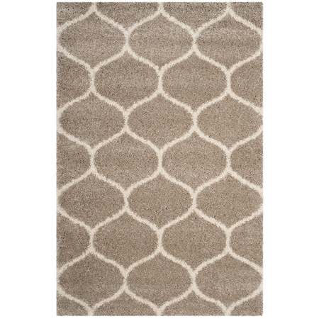 Flowers First 5 ft. 1 in. x 7 ft. 6 in. Hudson Shag Power Loomed Rug, Beige & Ivory - Medium Rectangle FL1874489